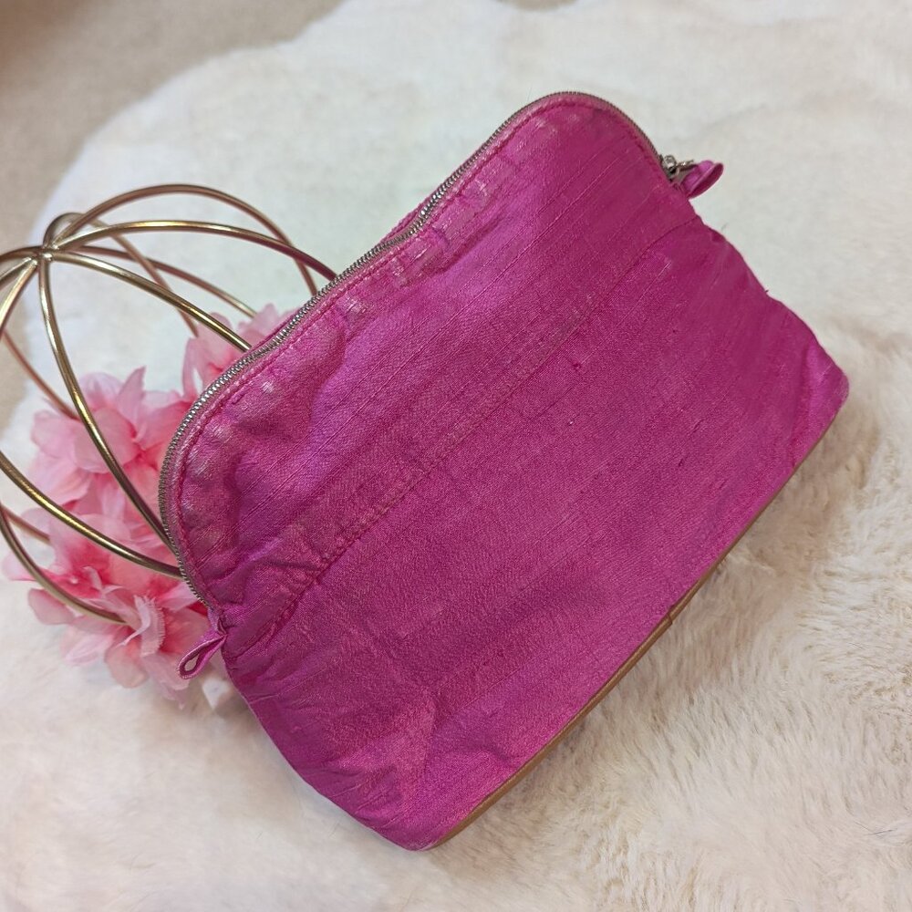 Hermes Hot Pink 100% Silk Bolide Pouch/ Bag - Picture 5 of 16
